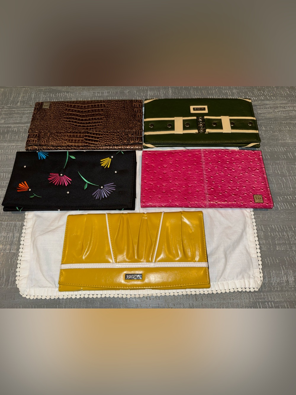 LOT OF 5 MICHE Interchangeable Bag Shells Wallets Clutch Croc Ostrich Floral